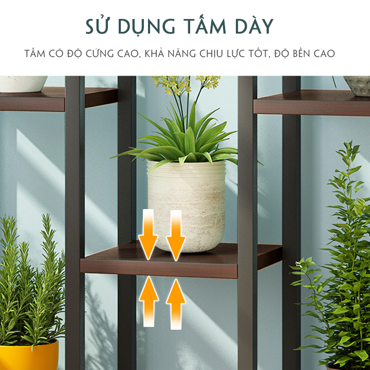 Kệ hoa 3 tầng phòng khách khung thép chắc chắn 2 màu trắng đen, Kệ trang trí cây cảnh để hoa Quà tặng