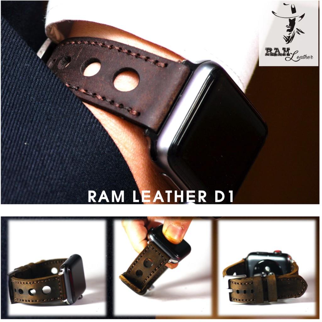 Dây đồng hồ RAM Leather da bò nâu đất handmade - RAM d1