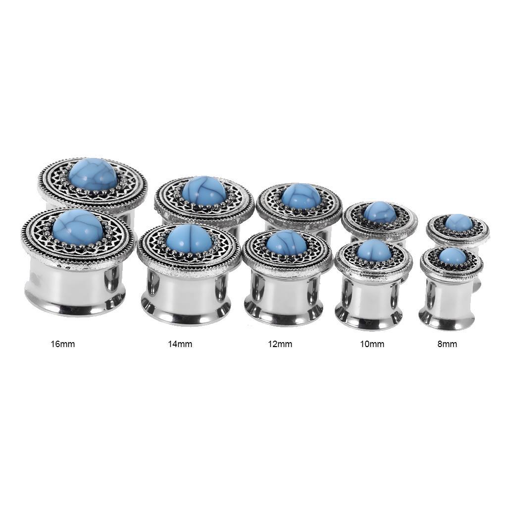 Ear Piercing Screw  Stretcher  Tunnel with Blue Turquoise