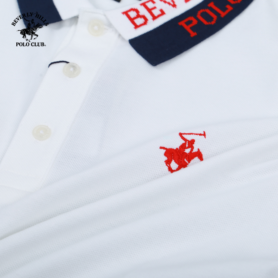 Áo polo Ngắn tay Nam Beverly Hills Polo Club Slim Fit MàuTrắng -PMSSS23TL043