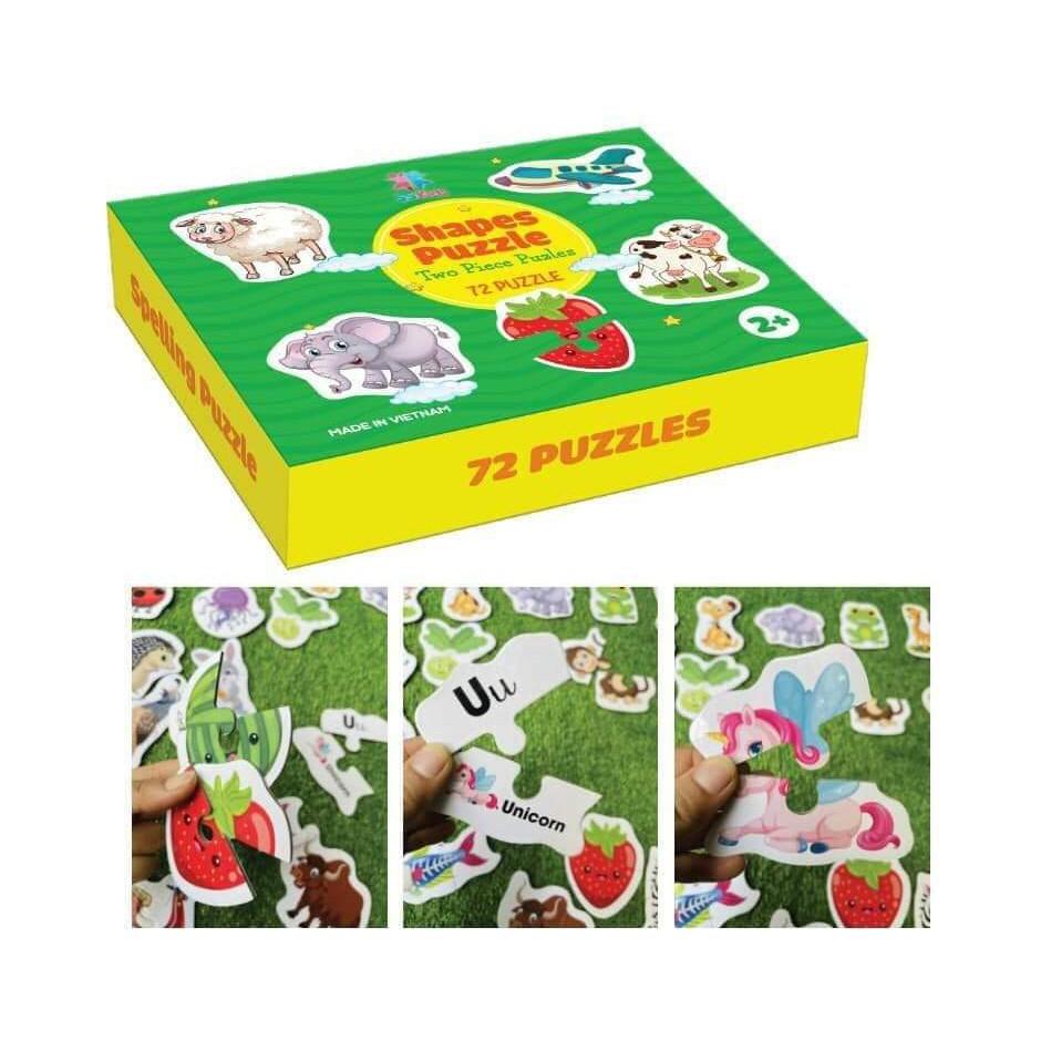 Đồ Chơi Ghép Hình 2 Mảnh Tư Duy SHAPES PUZZLE 72 PCS Hàng Việt Nam