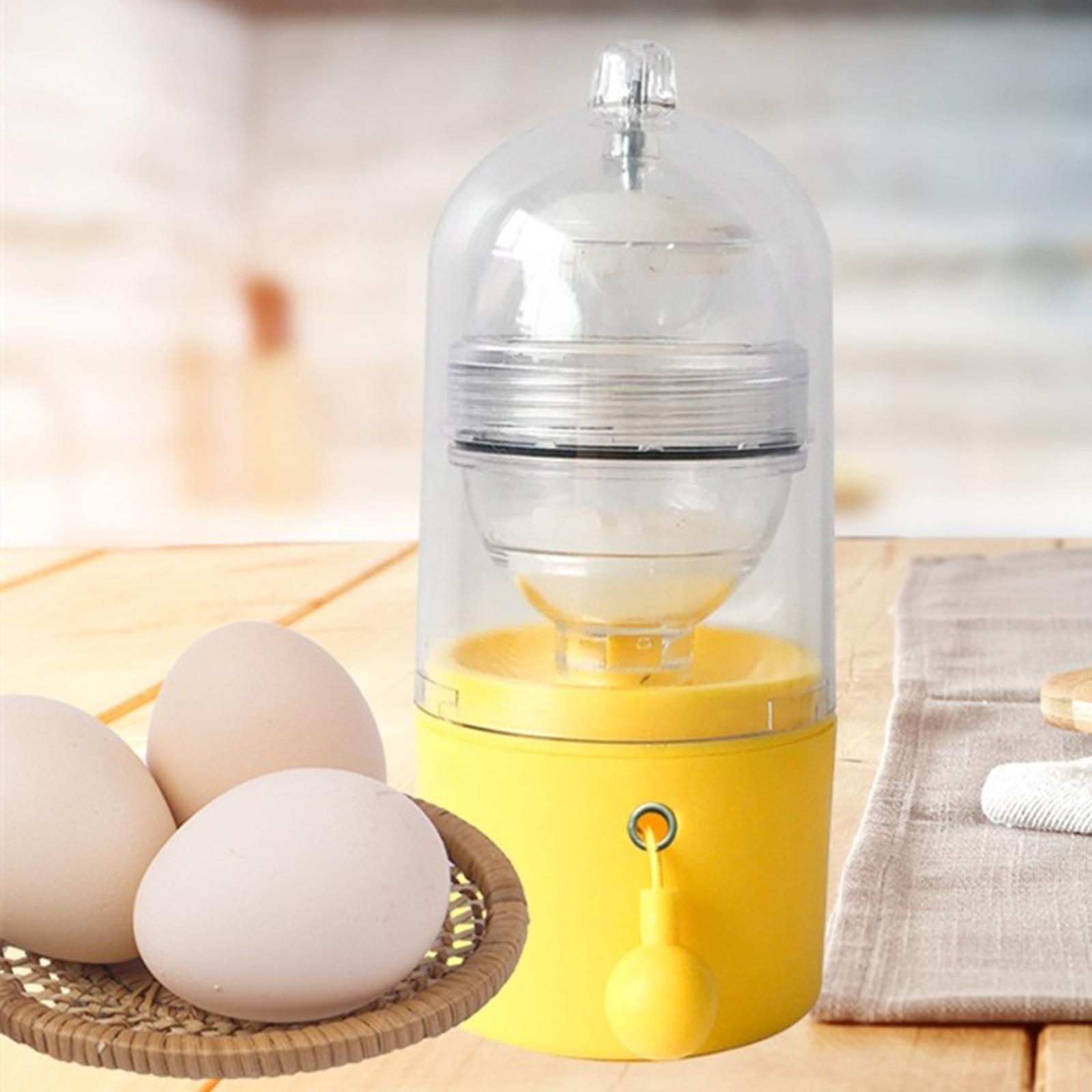 Golden Egg Maker, Egg Scrambler Shaker Eggs Yolk White Mixer Hand Powered Manual Self-Control Speed Whisk, Nutritious Food