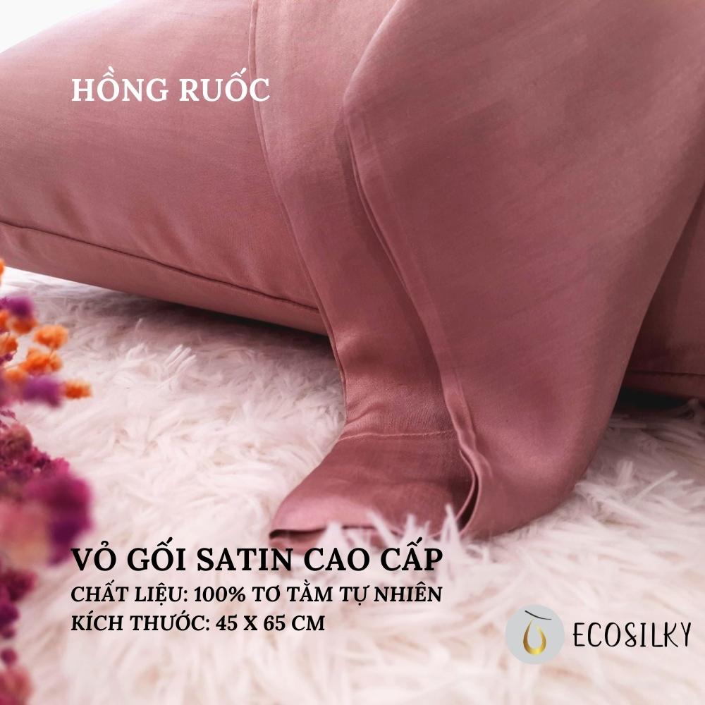 Vỏ Gối Lụa Satin Cao Cấp 45x65cm, Chất Liệu Tự Nhiên, Mềm Mượt, Sang Trọng