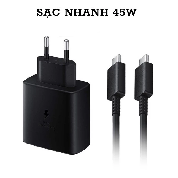 Bộ sạc siêu nhanh type C 45W gồm đầu sạc và cáp cho điện thoại SAMSUNG Galaxy S21 S22 S23 S24 máy tính bảng - miếng lót chuột