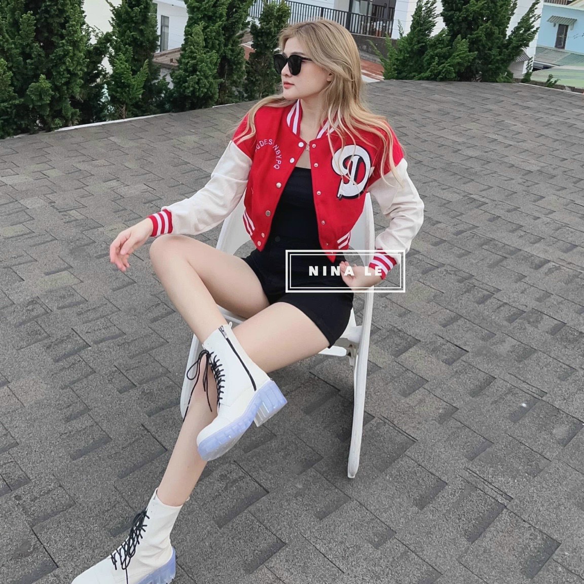 Áo khoác Nữ Croptop Lửng Chữ D _ Kiểu Bomber Nút Bấm Form Hàn Quốc - FREESHIP RẺ ĐẸP - Chống Nắng