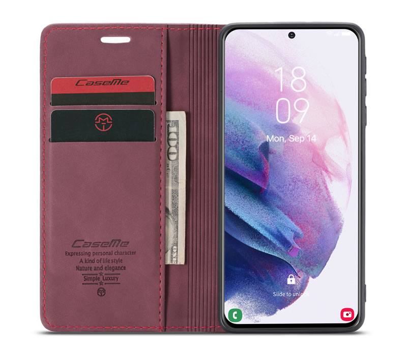 Bao da dạng ví dành cho Samsung Galaxy S21 chính hãng Caseme - Hàng Nhập Khẩu