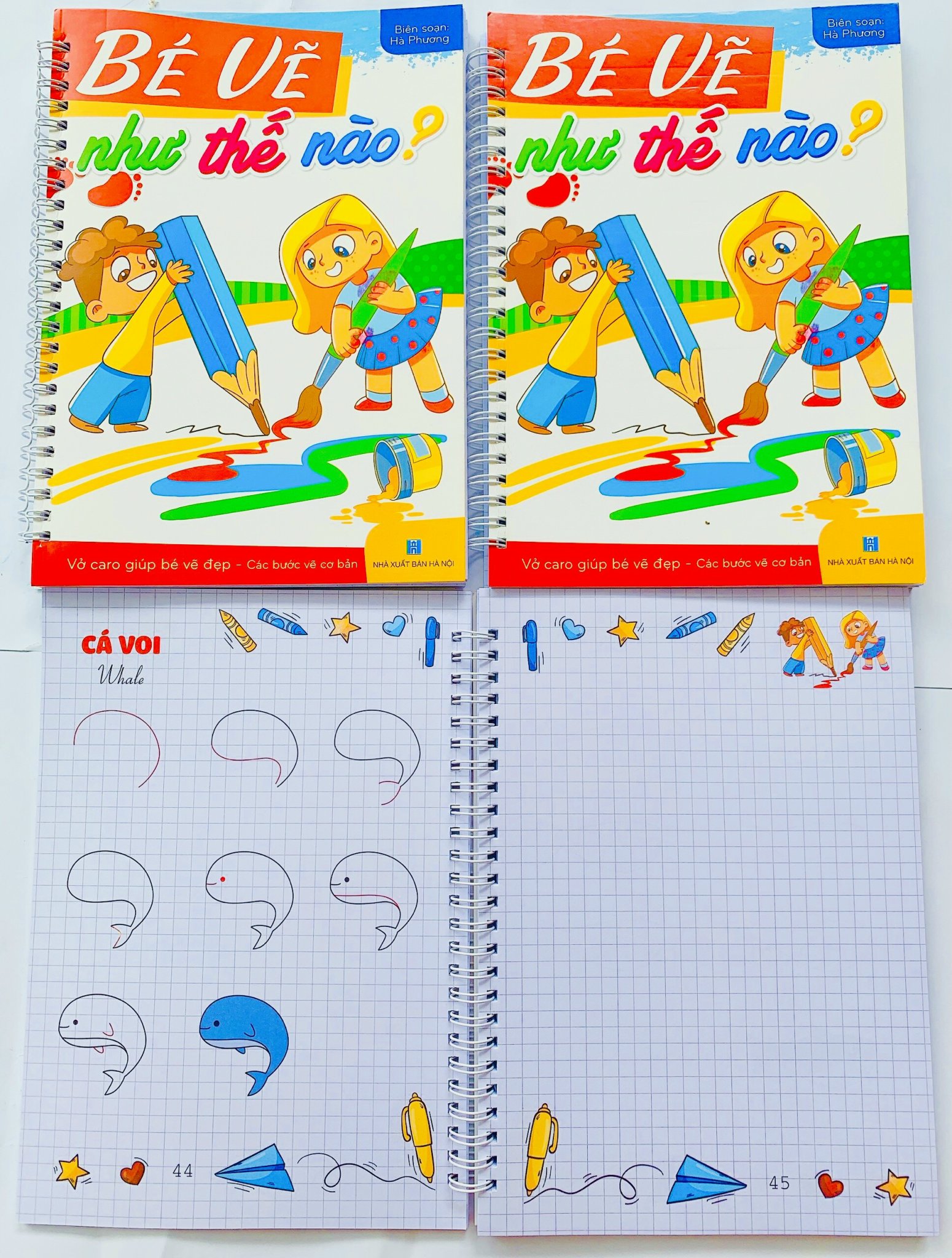 Sách- Bé Vẽ như thế nào (Sách dạy vẽ bằng vở caro giúp bé vẽ đẹp - Các bước vẽ cơ bản)