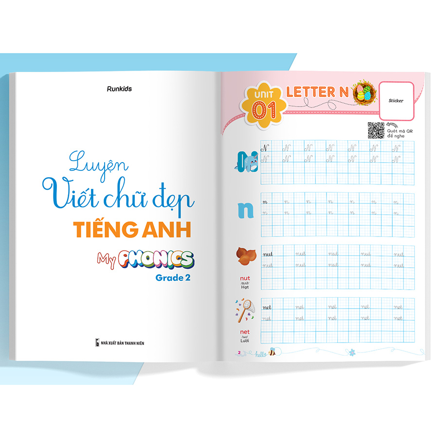 Luyện viết chữ đẹp tiếng Anh My Phonics grade 2