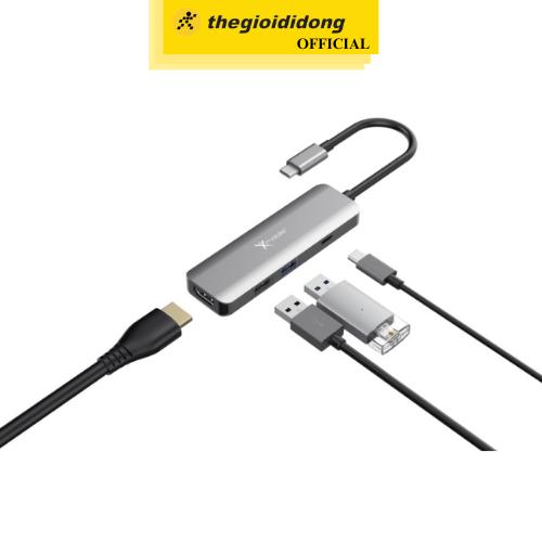 Adapter chuyển đổi Type C 4 in 1 Xmobile DS606H - Hàng Chính Hãng