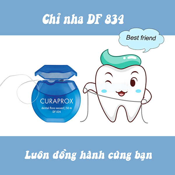 Chỉ tơ nha khoa có sáp Curaprox DF 834 50m