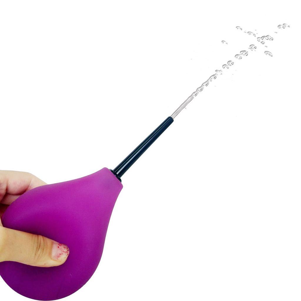 2Pcs 224ML Silicone Bulb Enema Kit Anal Cleaning Hygienic Tool Purple