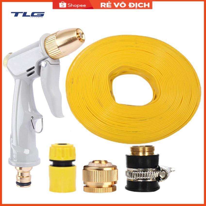 Bộ dây vòi xịt nước tưới cây rửa xe,tăng áp 3 lần, loại 3-5m (cút nhựa nối đồng nhựa) 206846