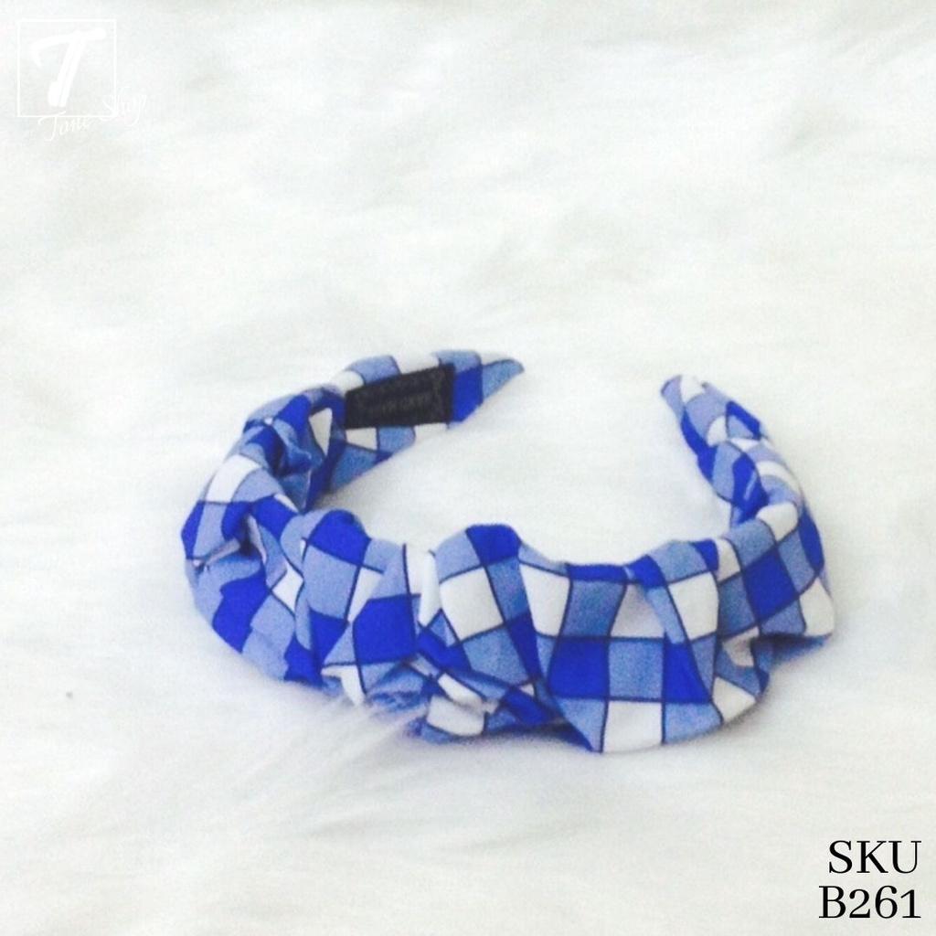 Băng đô cài tóc bản to họa tiết caro kiểu Anh Quốc Gingham thương hiệu Tone Shop