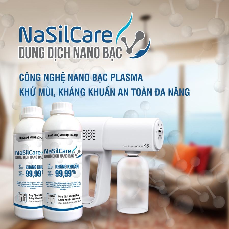 NASILCARE- Dung dịch Nano Bạc Plasma - Khử mùi, khử khuẩn, kháng khuẩn an toàn- Chai 1000ml