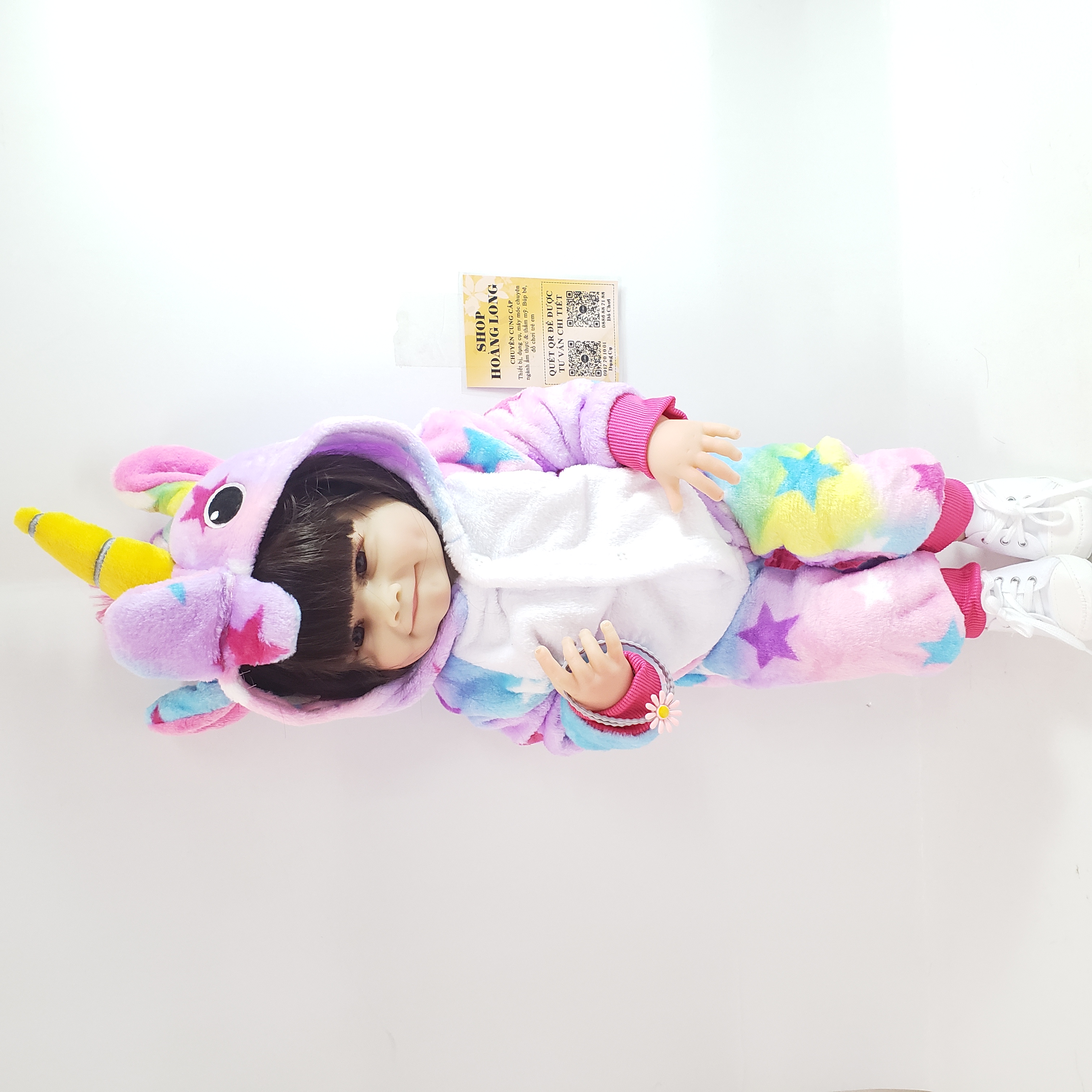 Búp Bê Tái Sinh Thân Nhựa Mềm 55cm = 22 inch Bé Gái Mặt Cười Reborn Body Full Vynil doll