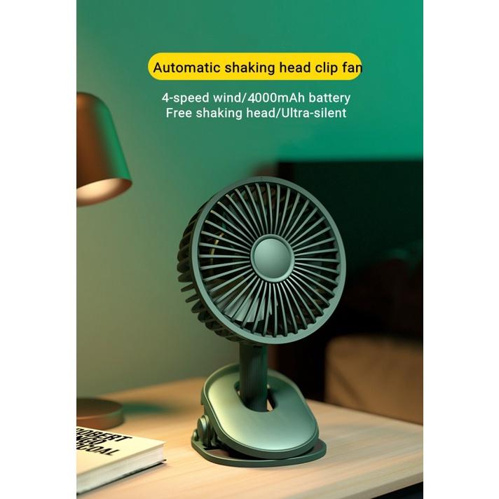 Quạt Điện Làm Mát Xiaomi 4000mAh Sạc Cổng USB Có Kẹp Gắn Bàn Mang Đi Tiện Dụng-Hàng nhập khẩu