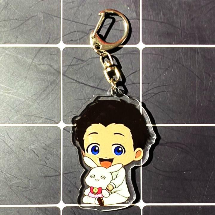 Móc khóa CHỮ NHẬT Miền Đất Hứa The Promised Neverland  skin mica trong acrylic chibi anime cute