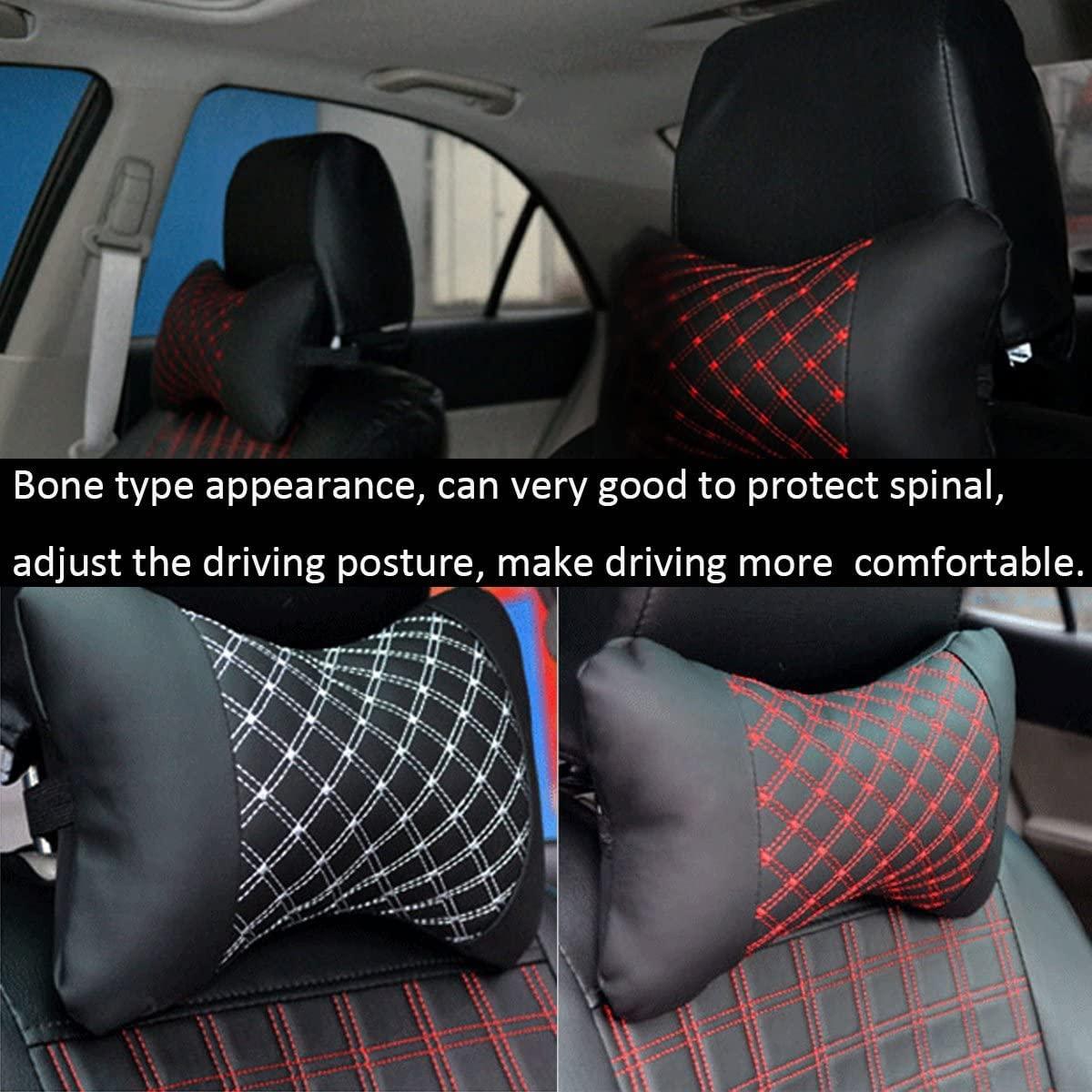 Gối ghế ngồi trên ghế ngồi, 2 miếng PU Leather Car Gối cổ, đầu gối cho ghế ngồi ô tô, đầu có thể thư giãn đầu gối thoải mái