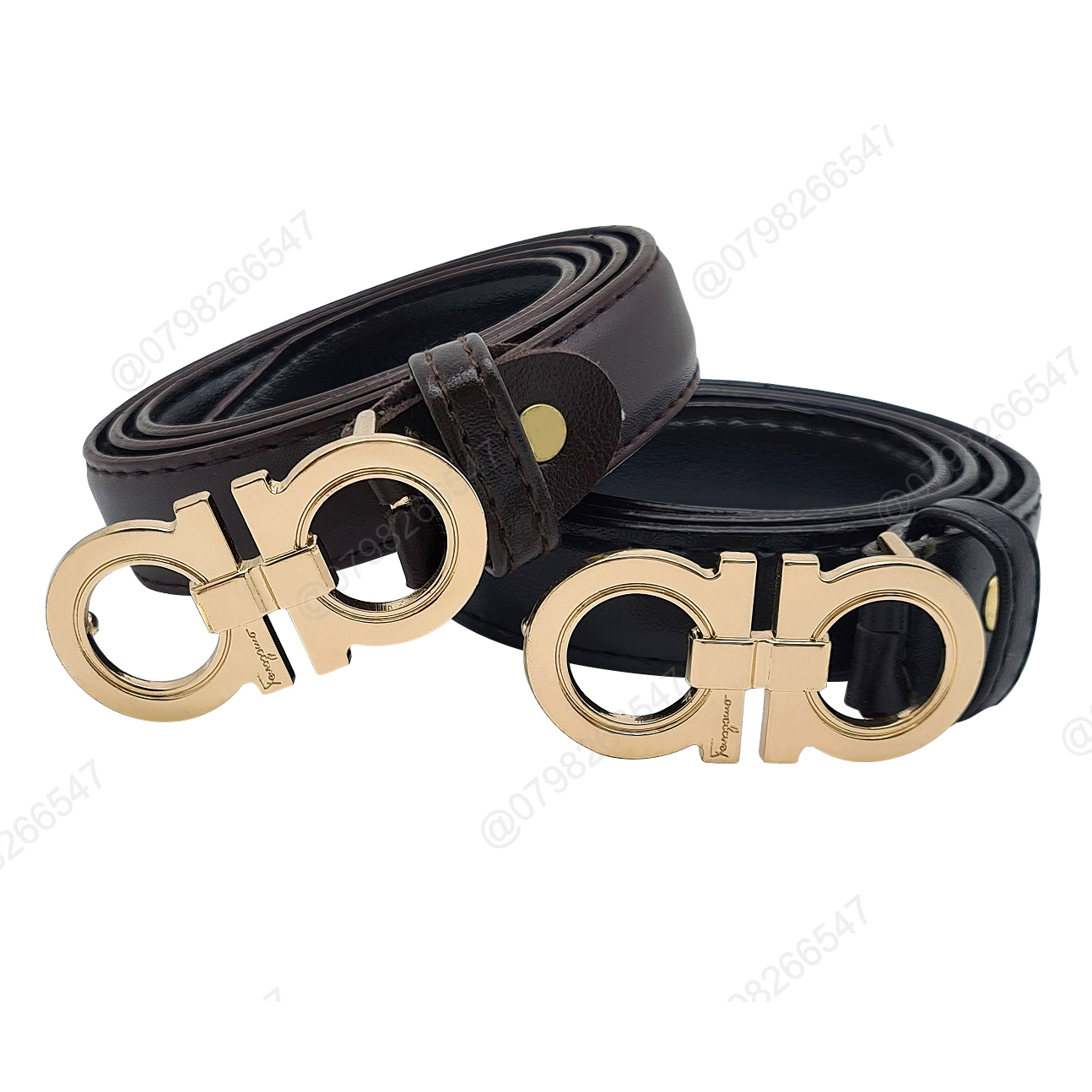 Dây nịt thời trang nữ DHM-370 | Khoá kiểu cài chữ A đôi mặt trơn bản nhỏ 2.8cm | Bảo hành 12 tháng