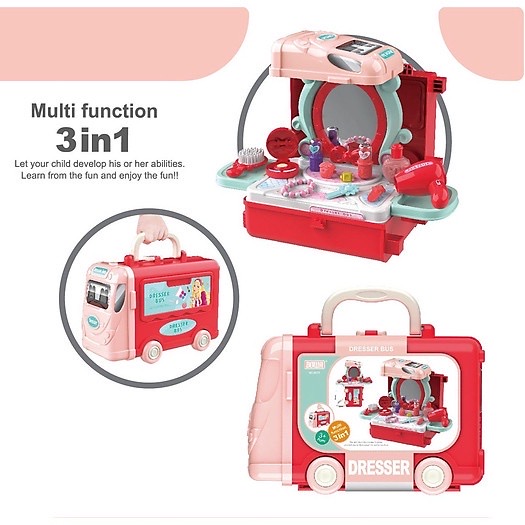Bộ đồ chơi hướng nghiệp nhập vai Bowa 8078 - Xe buýt trang điểm 25 chi tiết