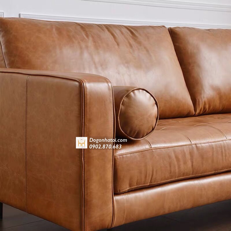 Sofa Da Cao Cấp Nhập Khẩu Phòng Khách Đẹp SF401 - Đồ Gỗ Nhà Tôi