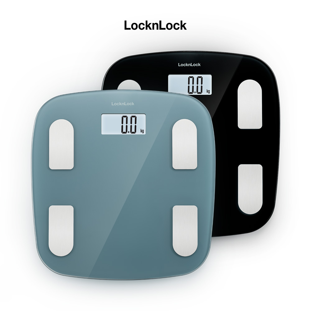 Cân sức khỏe điện tử LocknLock có app theo dõi chỉ số sức khỏe, 180kg