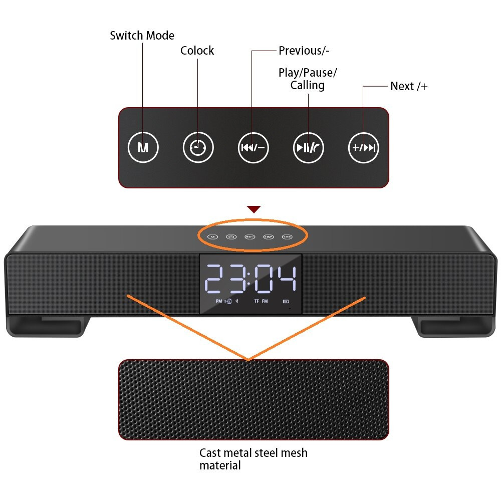 Loa Bluetooth Kiêm Đồng Hồ C17 V4.2 - Có Khe Cắm Thẻ Nhớ - Hàng Chính Hãng