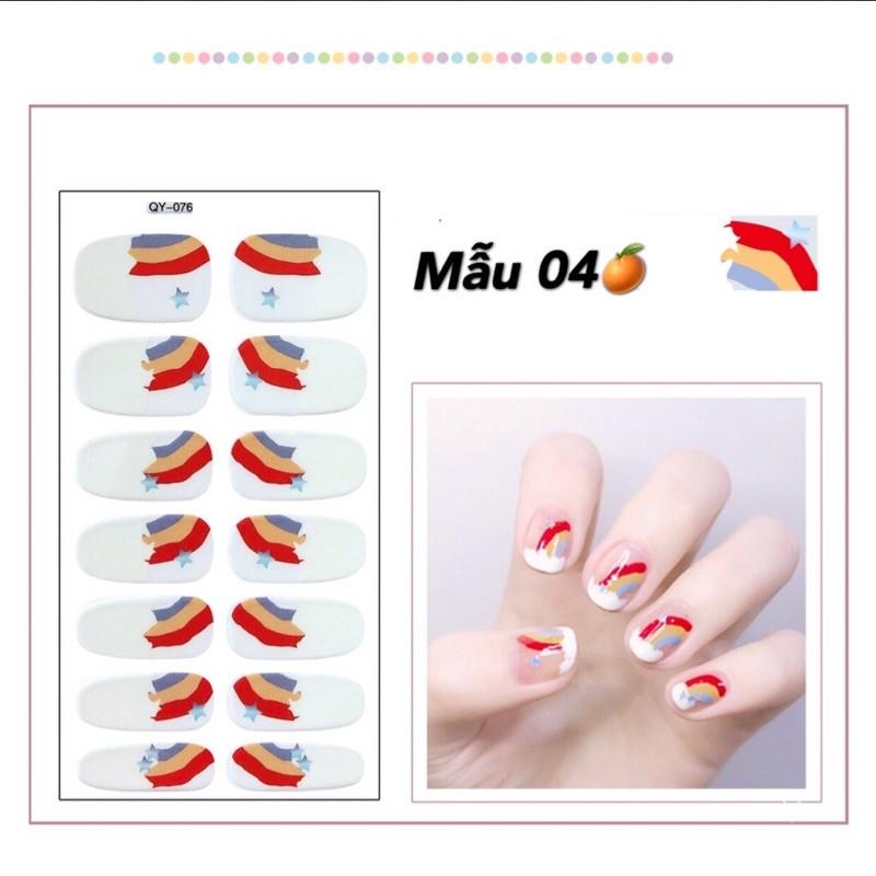 Bộ Dán Móng Tay Nail Sticker Gồm 14 Móng - Không Thấm Nước Có Độ Đàn Hồi Tốt