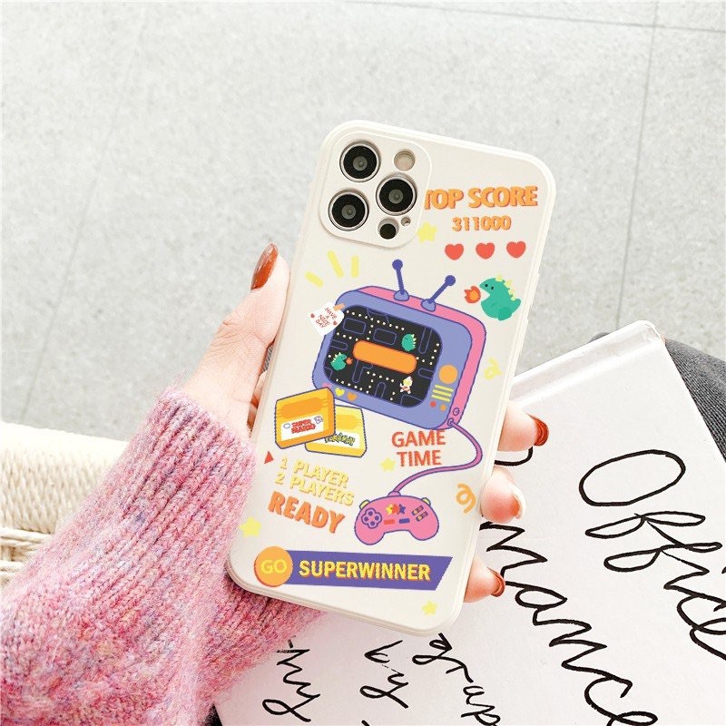Ốp Lưng Cạnh Vuông Tivi Gaming Dành Cho iPhone 6 / 6 Plus / 7 / 7 Plus / 8 / 8 Plus / X / Xs / Xs Max / 11 / 11 Pro / 11 Pro Max / 12 / 12 Pro / 12 Pro Max
