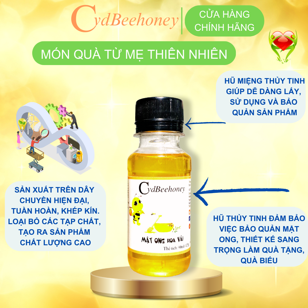Mật Ong Nguyên Chất Hoa Vải Cvdbeheoney loại 90ml