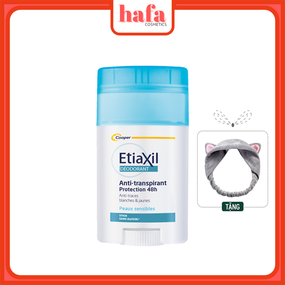 Sáp khử mùi hàng ngày Etiaxil Déodorant Anti-transpiriant 48h Stick 40ml + Tặng 1 Băng Đô Tai Mèo Xinh Xắn ( màu ngẫu nhiên)