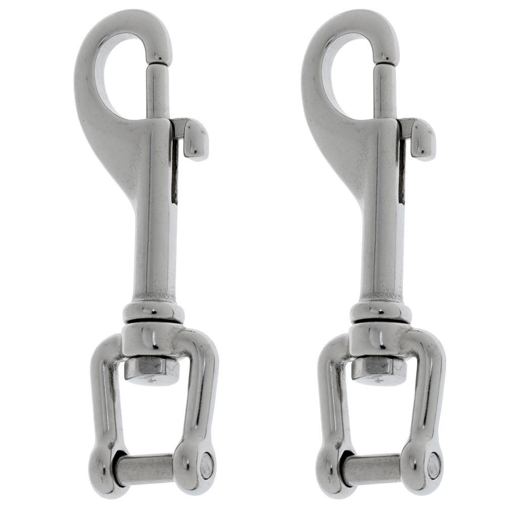 Pack of 2 Pieces 9.9cm/ 3.9inch Strong Marine 316 Stainless Steel Swivel Shackle Eye Bolt Snap Hooks