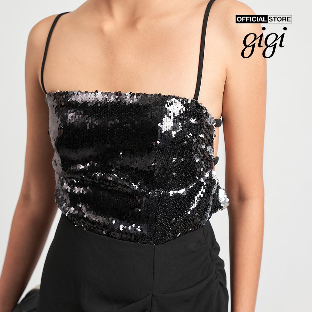 GIGI - Đầm maxi hai dây xếp nếp phối xẻ tà quyến rũ G2105D221189