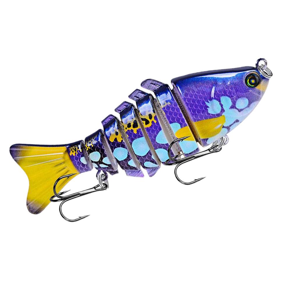 100mm Colored Fishing Joint Lures Artificial Hard Bait 2 Treble Hooks