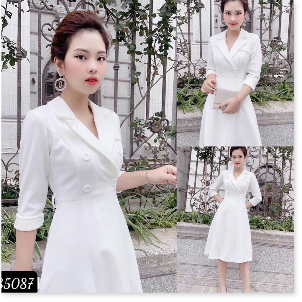 ĐẦM TRẮNG VINTAGE SANG CHẢNH,THIẾT KẾ HỌA TIẾT TRƠN NHƯNG KHÔNG KÉM PHẦN SANG TRỌNG THỜI TRANG VINA 1HIT FASHION
