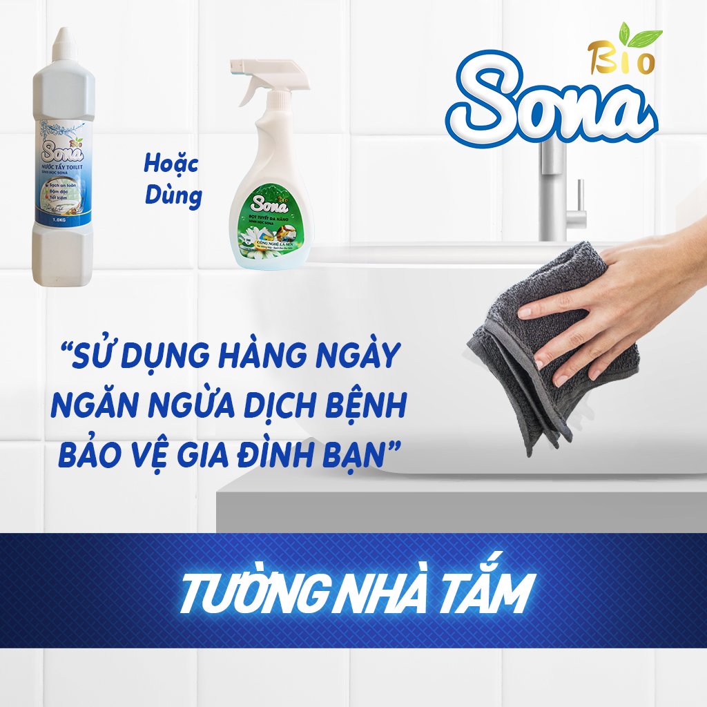 Nước Tẩy bồn cầu toilet sinh học SONA 1kg hương quế