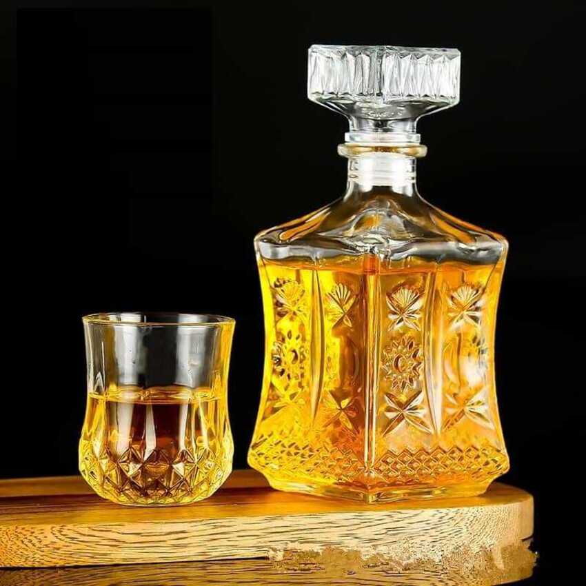 Chai Thủy Tinh đựng Rượu cao cấp Mẫu VUÔNG VÁT EO 750ML - Vỏ Chai 750ml thủy tinh cao cấp, bình thủy tinh 750ml siêu trong suốt