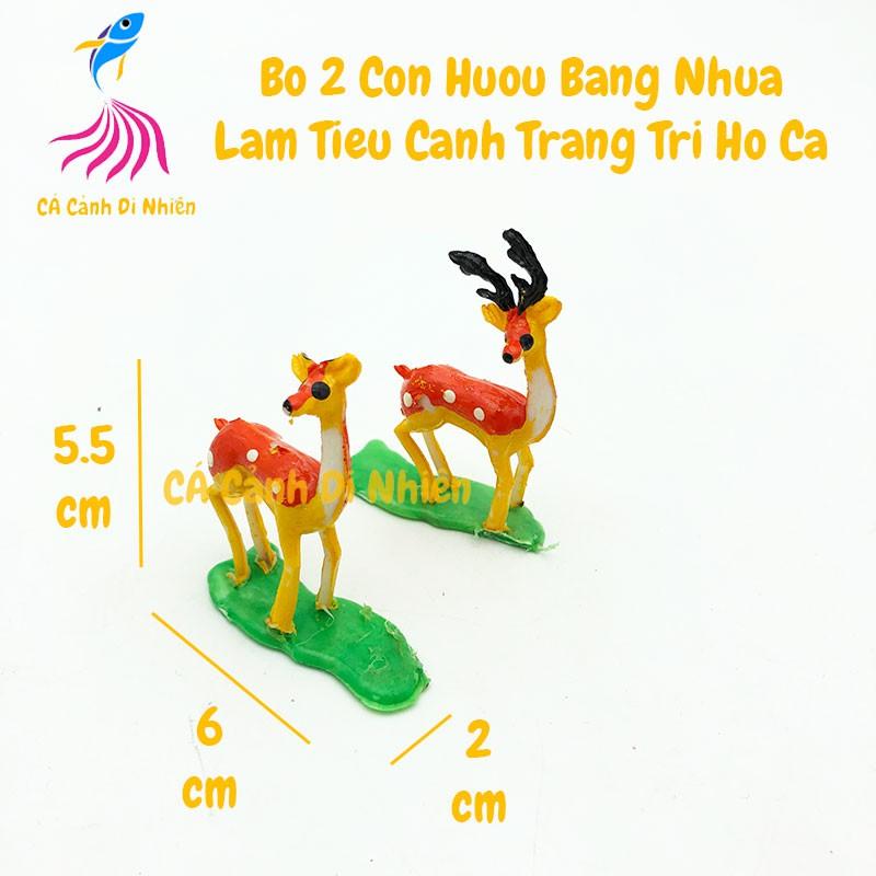 Tượng Cặp Hươu làm tiểu cảnh trang trí hồ cá, hòn non bộ