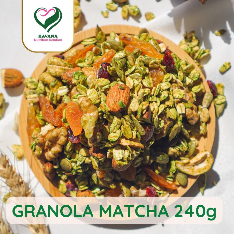 Granola Matcha 240GR- Havana- Ngũ cốc trà xanh dinh dưỡng ăn kiêng giảm cân| Eat Clean bổ sung dinh dưỡng