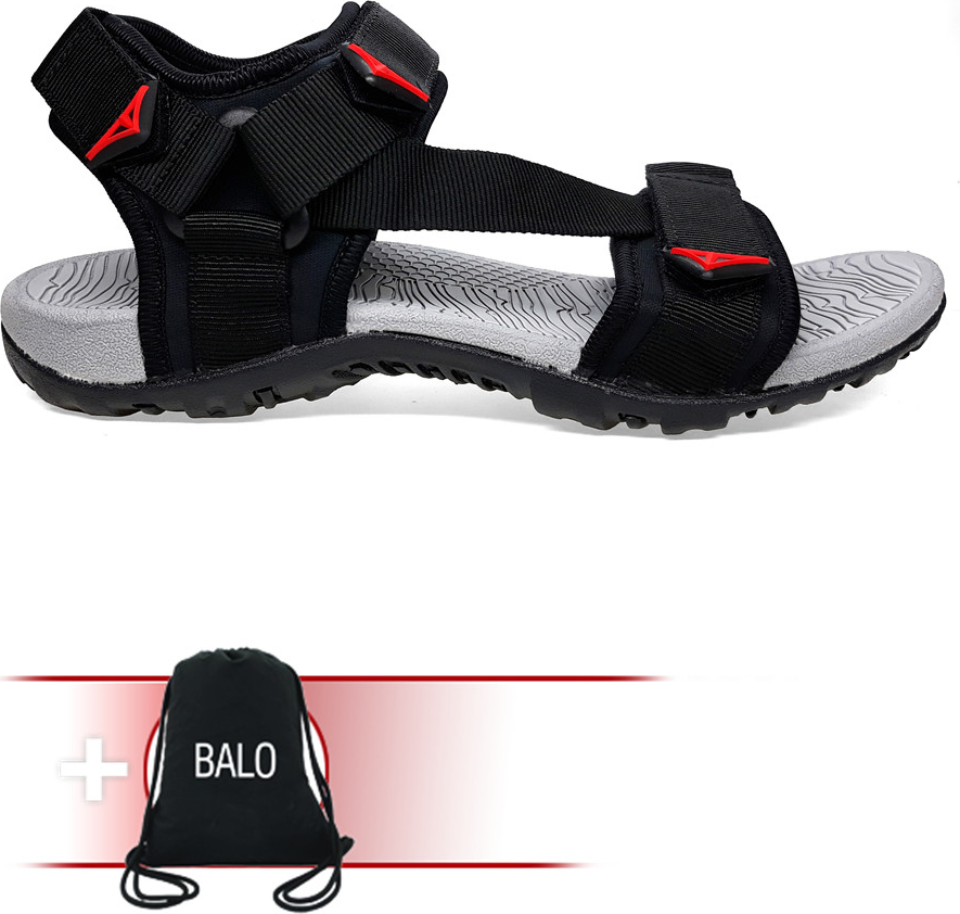 Giày Sandal Việt Thủy Quai Chéo VT02 - Đen - Tặng Kèm Balo Túi Rút