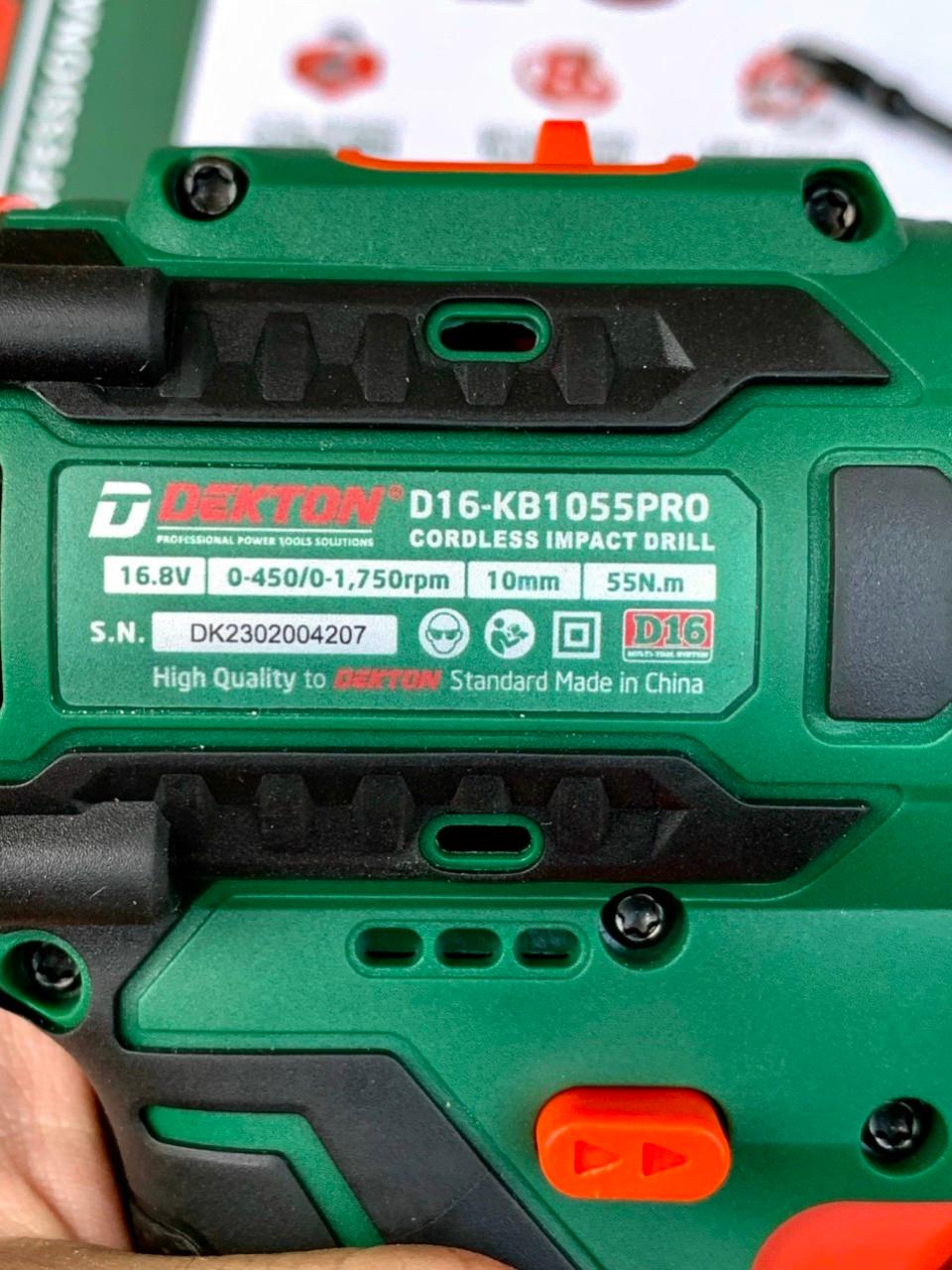 MÁY KHOAN ĐỘNG LỰC DÙNG PIN 16.8V DEKTON D16-KB1055PRO - HÀNG CHÍNH HÃNG