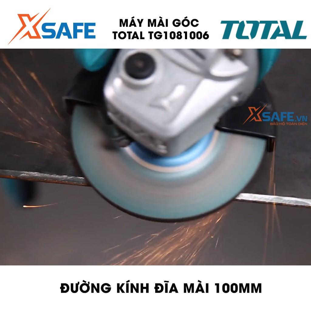 Máy mài cầm tay TOTAL TG1081006 công suất 800W đóng gói trong hộp màu. Máy mài góc điện thế 200-240V - Chính hãng