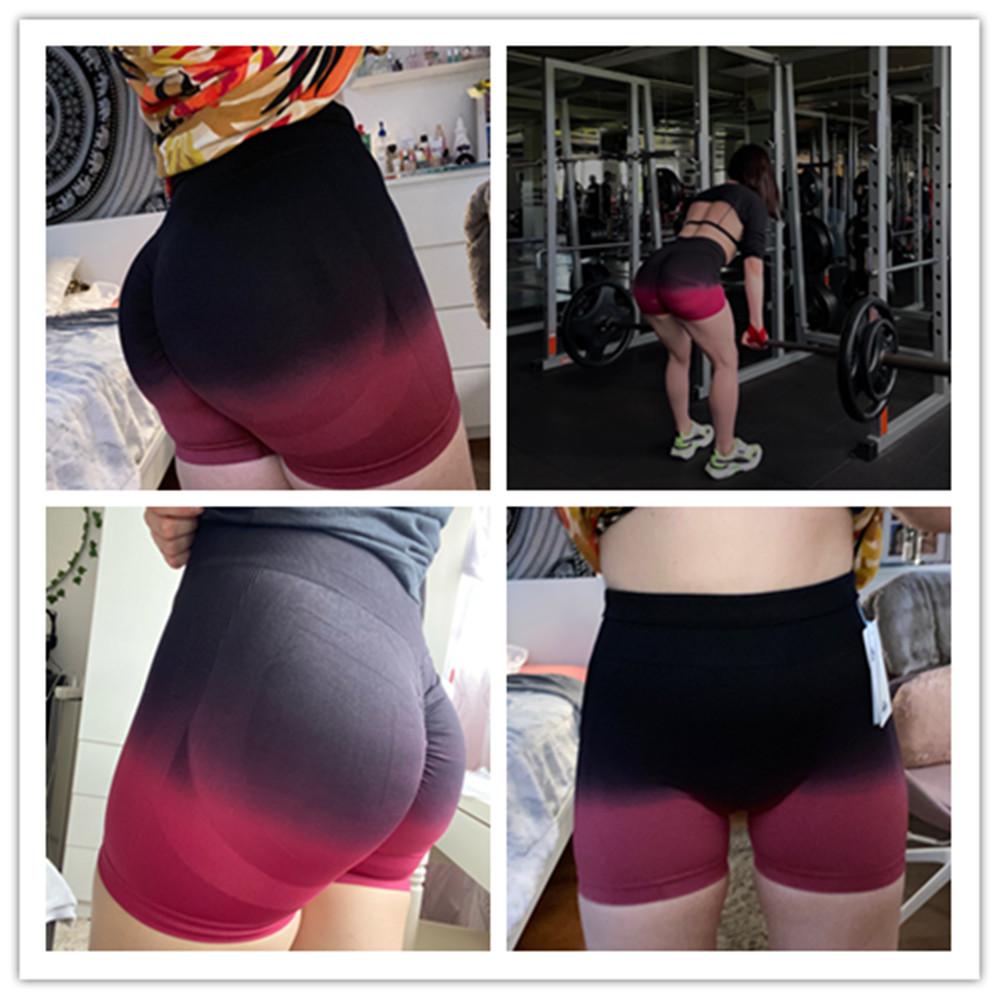 SHEAMLESS GRACKIENIE SHNED SHORTS Nữ tập thể dục SHORTS TUYỆT VỜI TUYỆT VỜI TUYỆT VỜI TUYỆT VỜI TUYỆT VỜI Color: Black blue Size: S/M
