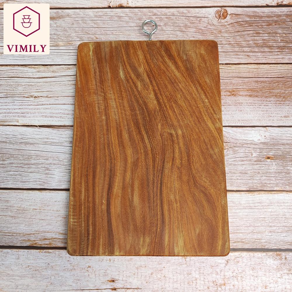 Thớt gỗ nghiến núi đá Tây Bắc vuông cắt thái xắt thức ăn cực bền cao cấp VIMILY kích thước 34x23x2cm