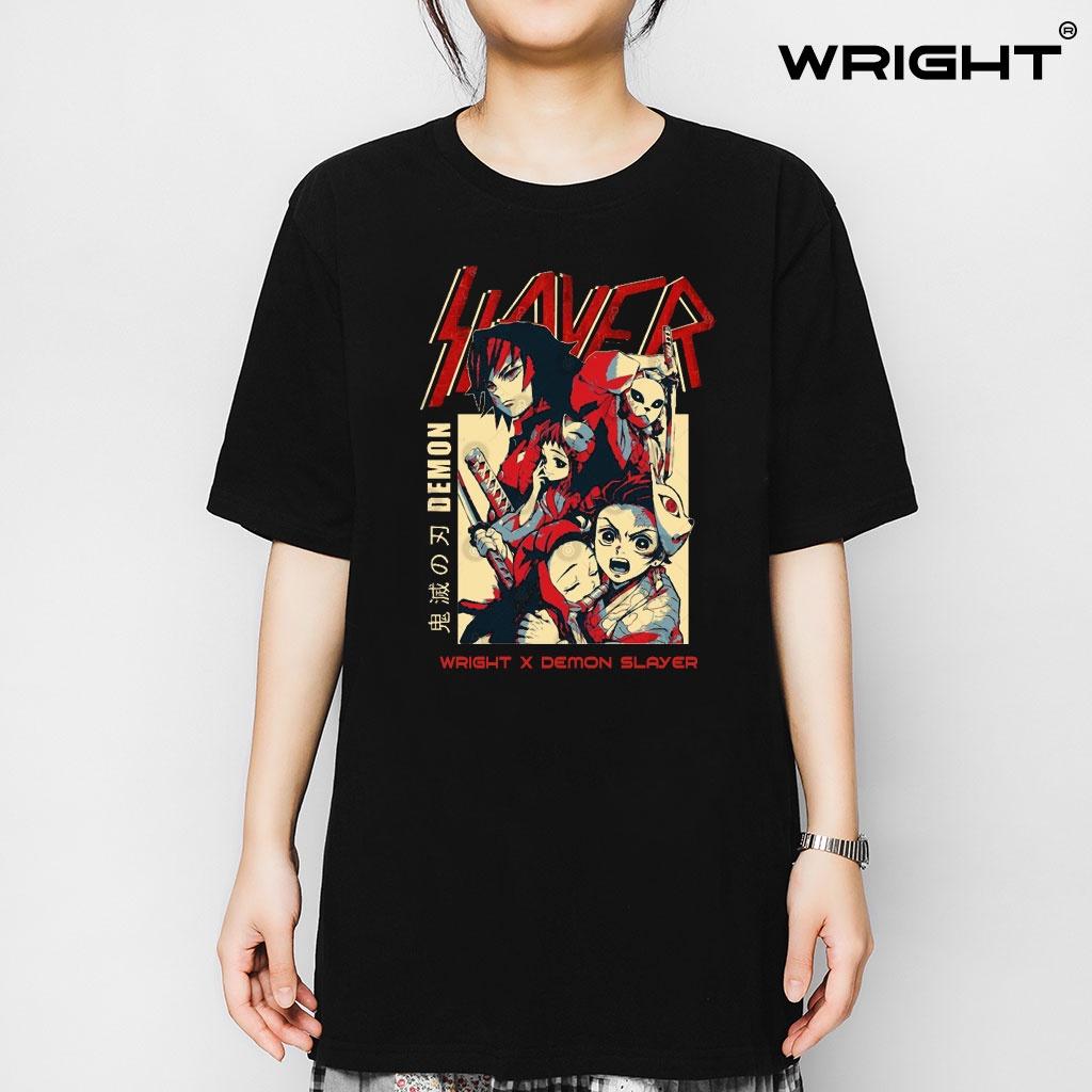 Áo thun anime wright thanh gươm diệt quỷ phong cách đường phố oversize unisex