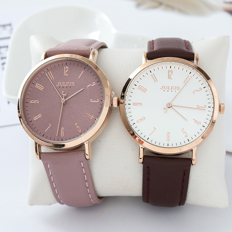 Đồng Hồ Nữ JA-1017 Julius Hàn Quốc Dây Da