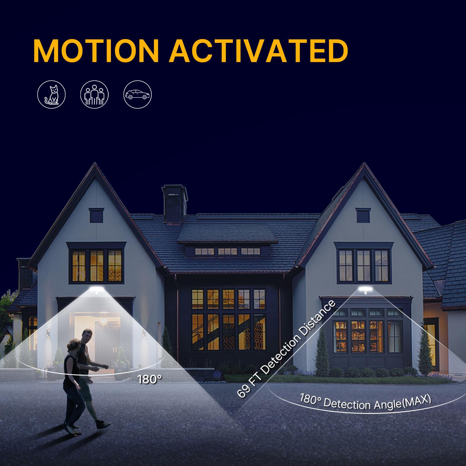 Đèn Đường Năng Lượng Mặt Trời 2000Lm Chống Thấm Nước 5000K Cảm Biến Chuyển Động