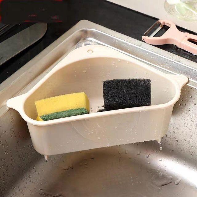Rổ Nhựa TAM GIÁC Gắn Bồn Rửa Chén Thoát Nước Đựng Đồ Tiện Lợi