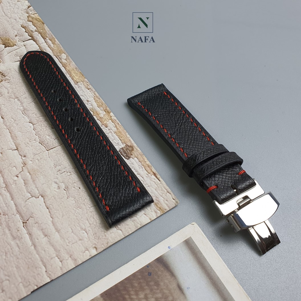 Dây đồng hồ da Epsom NAFA AL106 khóa bướm sang trọng, thời trang cao cấp - BH 3 năm