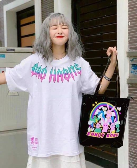 Áo thun tay ngắn nữ in BAO HABITS
